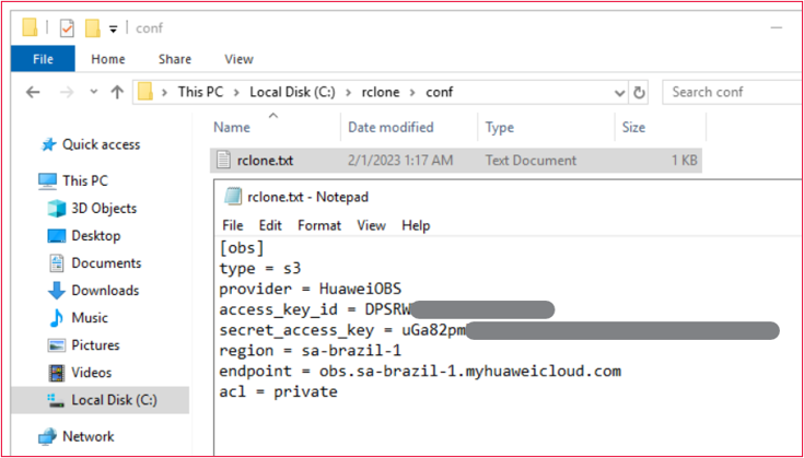 config file created
